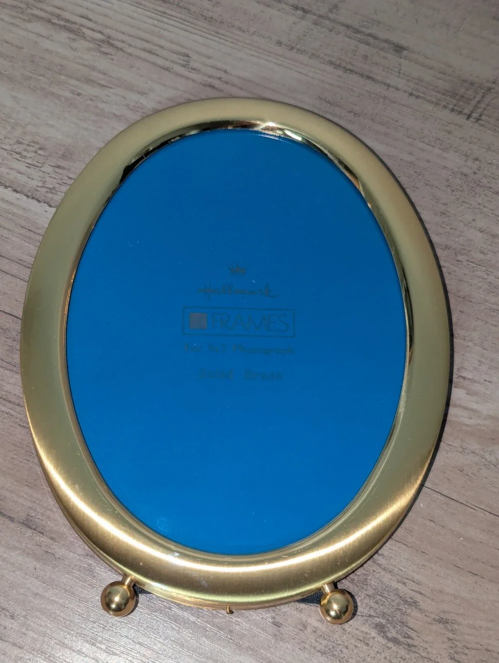 Vintage Hallmark 5x7 Brass Oval Frame With Box